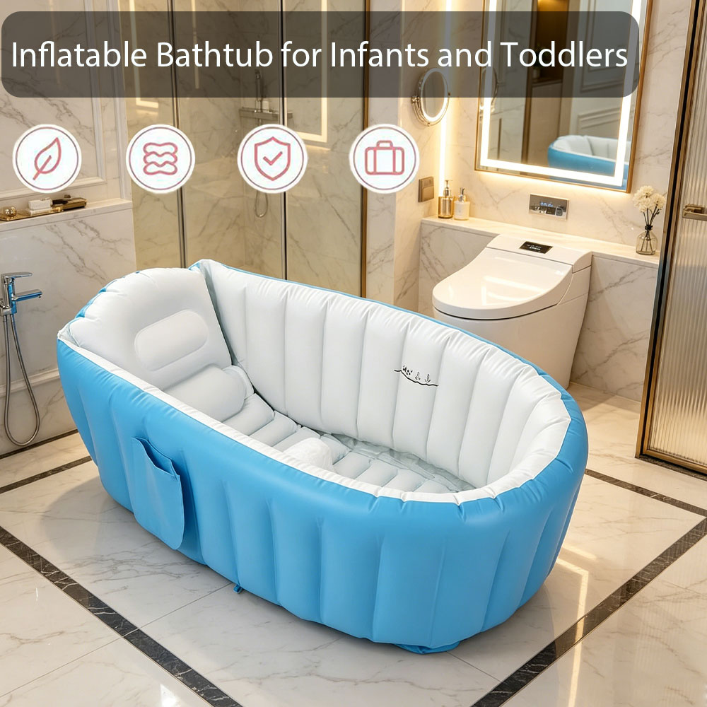 Baby Bath Tub Foldable - حوض استحمام قابل للنفخ للأطفال مع