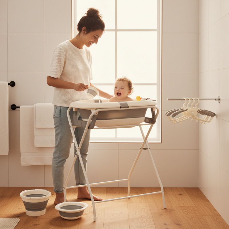 مجموعة حمام أطفال الكل في واحد - مراجعة Baby Bath Tub Foldable وسعره