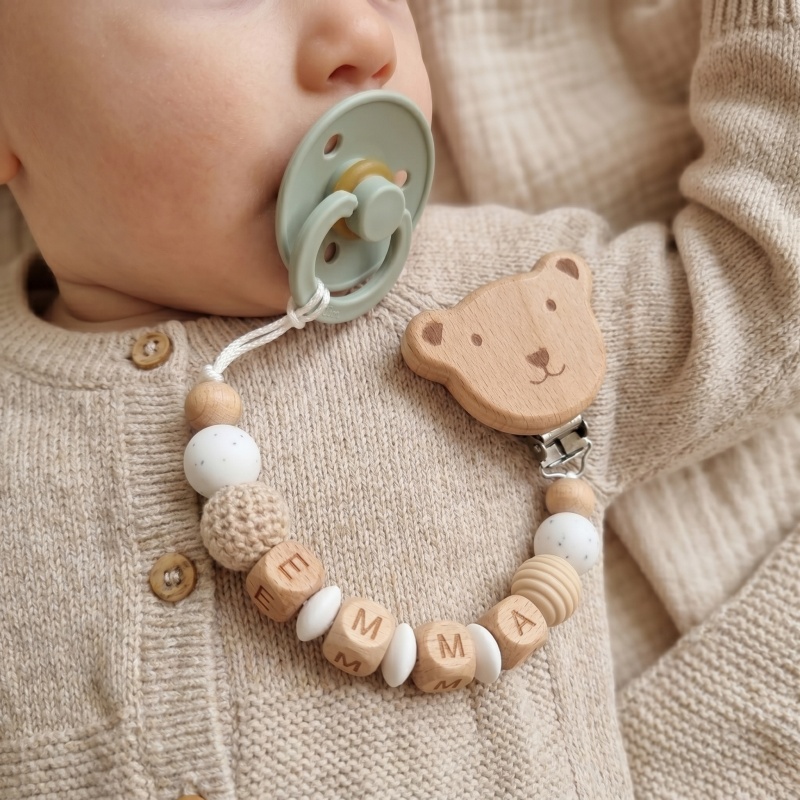 مشبك لهاية مخصص بالاسم، سلسلة  - مراجعة Baby Products Gift وسعره